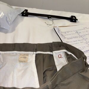 Haggar Men's Pleated Olive Green Chino Pants with expandable waist